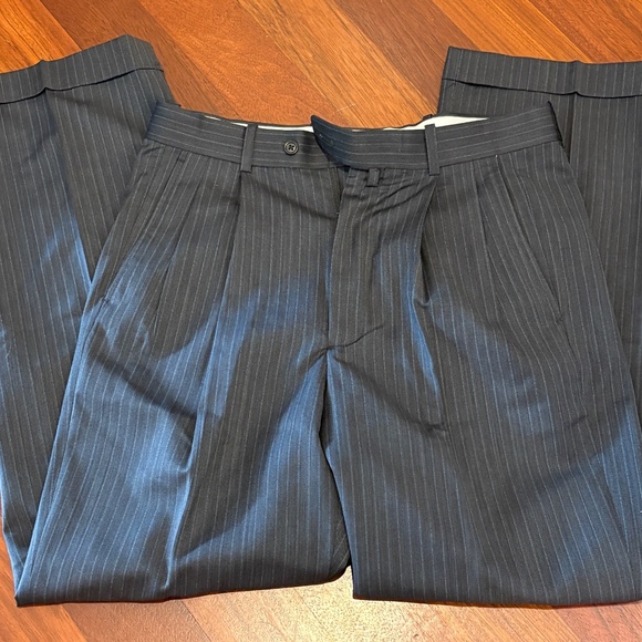 Barry Bricken Navy Dress Pants - Size 32 x 30 - Picture 2 of 8